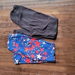 LulaRoe Black and Americana Leggings